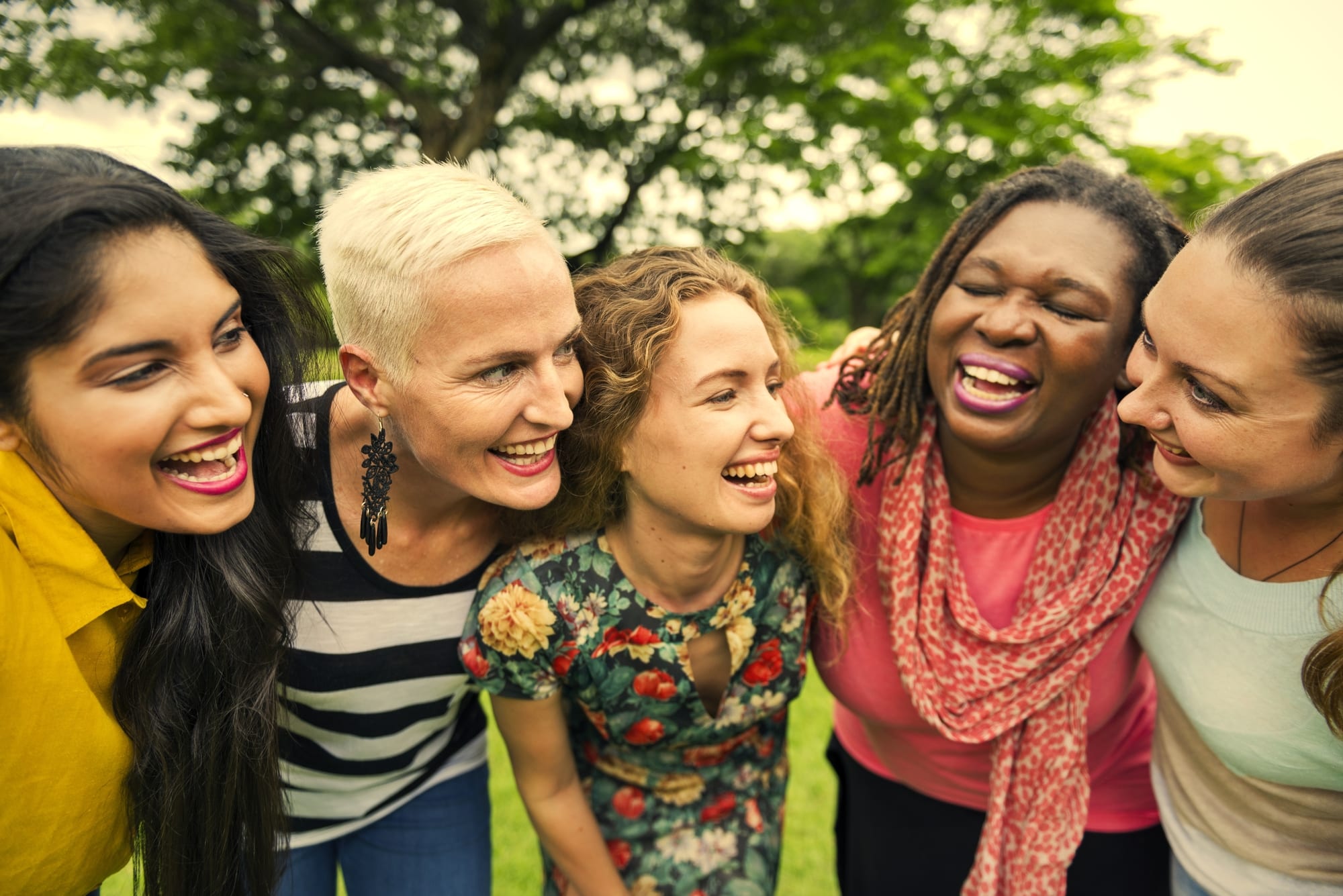 Female friends having fun at the park